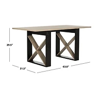 Safavieh Monty Dining Collection Rectangular Wood-Top Dining Table