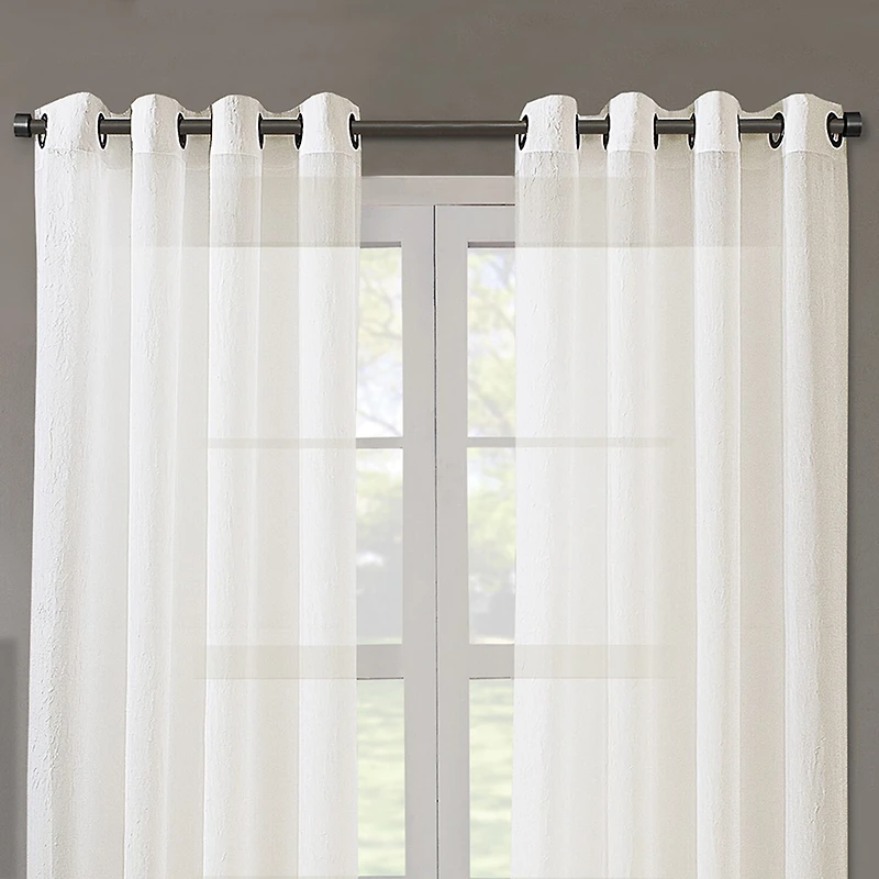 Regal Home Crushed Voile Solid Grommet Top Sheer Single Curtain Panel