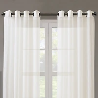 Regal Home Crushed Voile Solid Grommet Top Sheer Single Curtain Panel