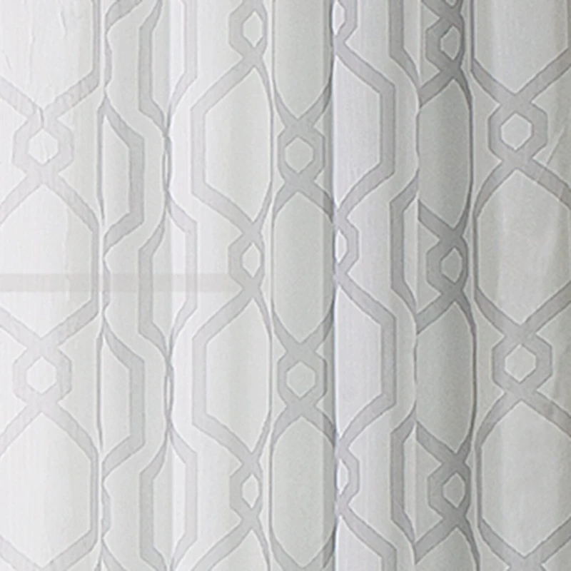 Regal Home Crushed Voile Geo Print Grommet Top Sheer Single Curtain Panel