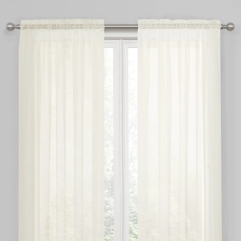Regal Home Solid Voile Rod Pocket Sheer Single Curtain Panel
