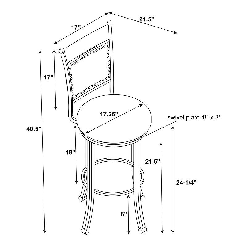 Linon Counter Height Swivel Bar Stool