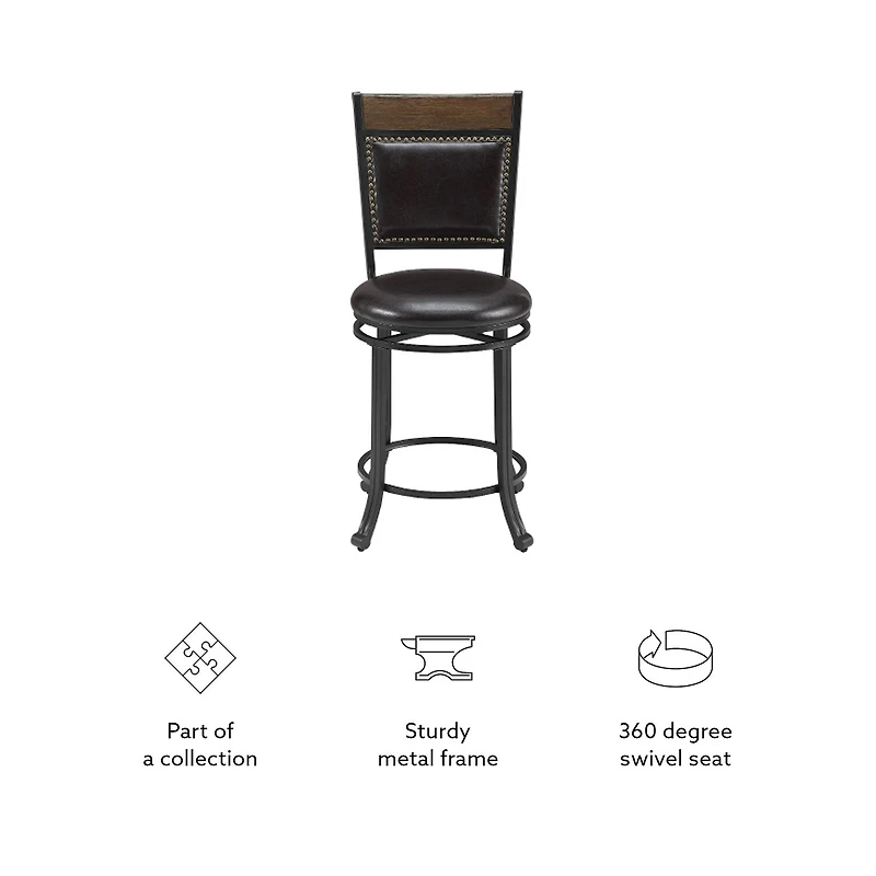 Linon Counter Height Swivel Bar Stool