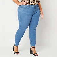 Bold Elements Womens Plus Mid Rise Skinny Fit Jean