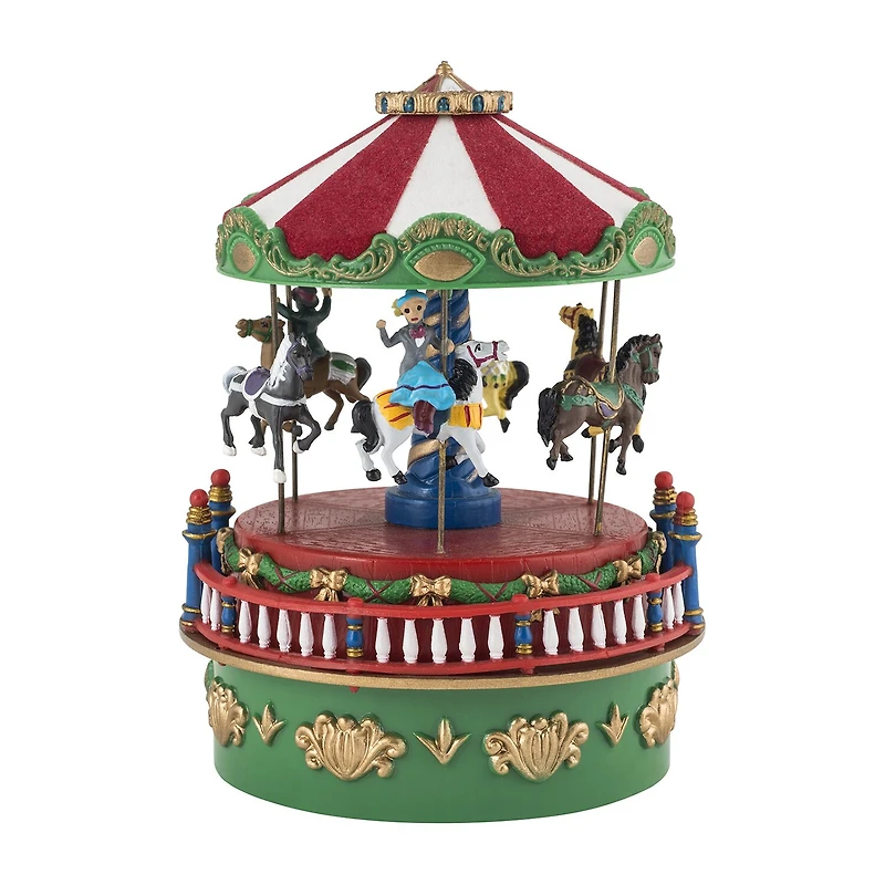 Mini Carnival Carousel Animated Music Box Christmas Tabletop Decor