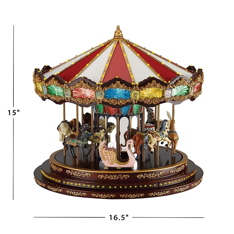 Marquee Deluze Carousel Animated Christmas Tabletop Decor