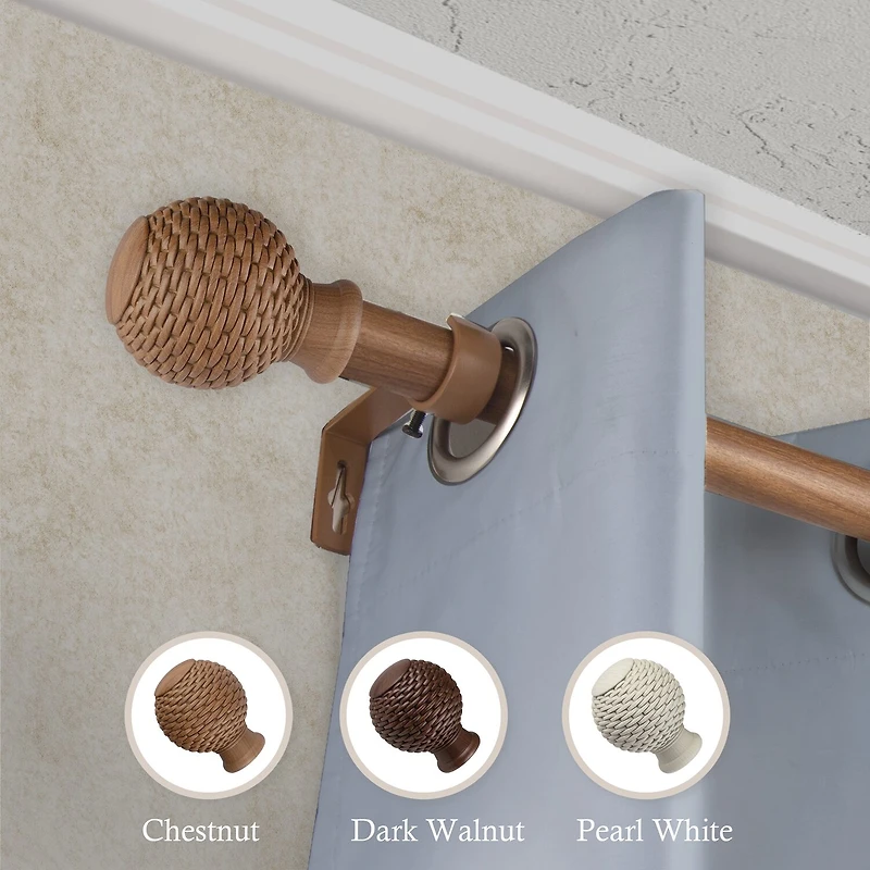 Rod Desyne Bala Faux Wood 1 Adjustable Curtain