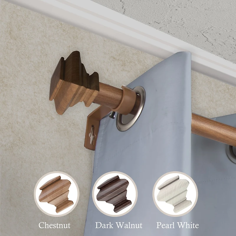 Rod Desyne Fern Faux Wood 1 Adjustable Curtain