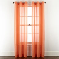 Home Expressions Remy Solid Grommet Top Sheer Single Curtain Panel