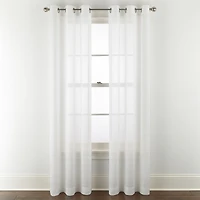 Home Expressions Remy Solid Grommet Top Sheer Single Curtain Panel
