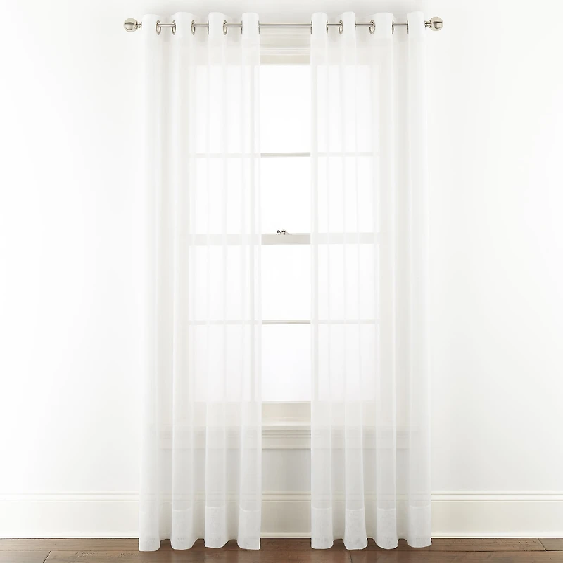 Liz Claiborne Lisette Grommet Top Sheer Single Curtain Panel