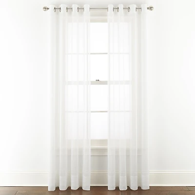 Liz Claiborne Lisette Grommet Top Sheer Single Curtain Panel