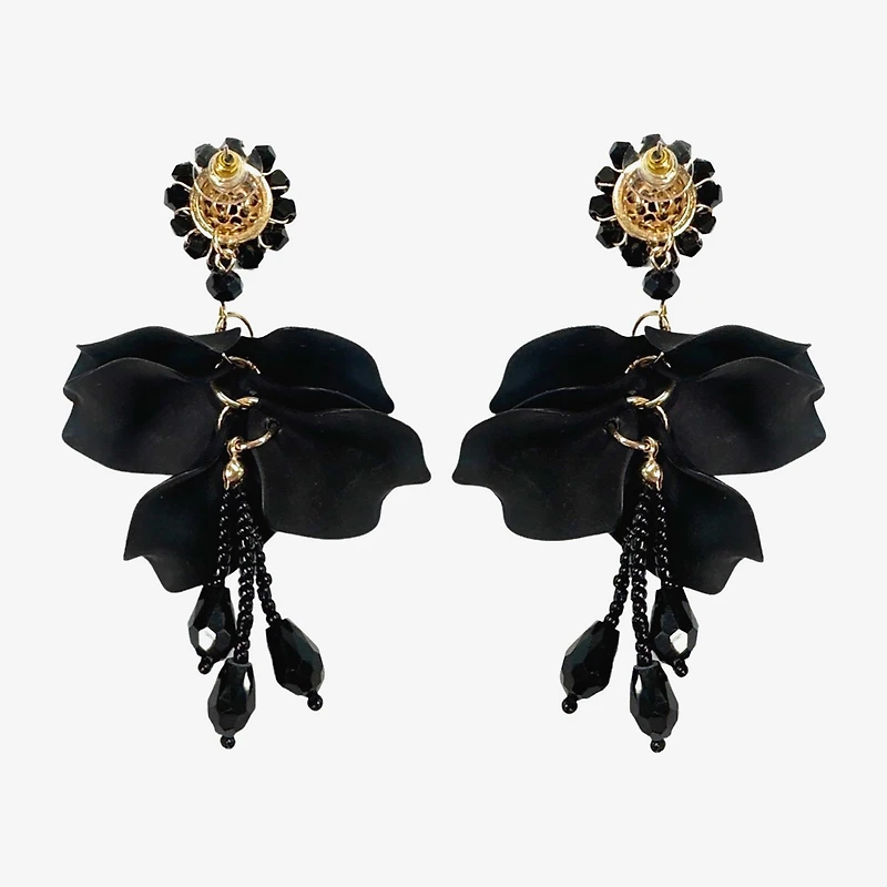 Bijoux Bar Womens Flower Drop Earrings