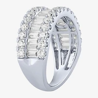 (H-I / Si2) Womens 2 CT. T.W. Lab Grown White Diamond 10K Gold Anniversary Engagement Ring