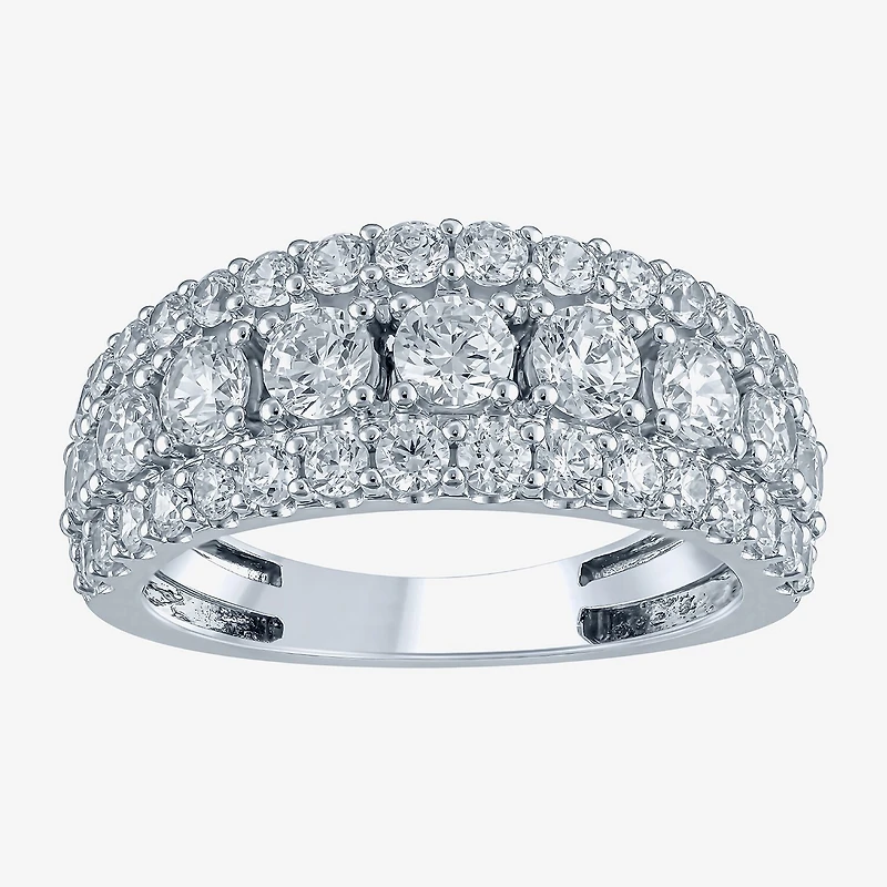 (H-I / I1) Womens 2 CT. T.W. Lab Grown White Diamond 10K Gold Anniversary Band