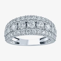 (H-I / I1) Womens 2 CT. T.W. Lab Grown White Diamond 10K Gold Anniversary Band