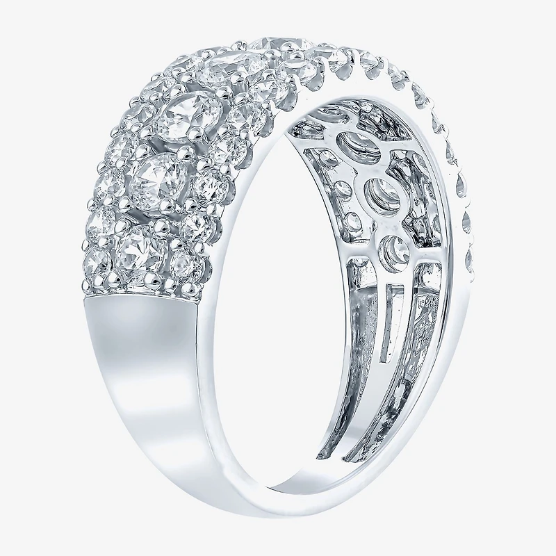 (H-I / I1) Womens 2 CT. T.W. Lab Grown White Diamond 10K Gold Anniversary Band