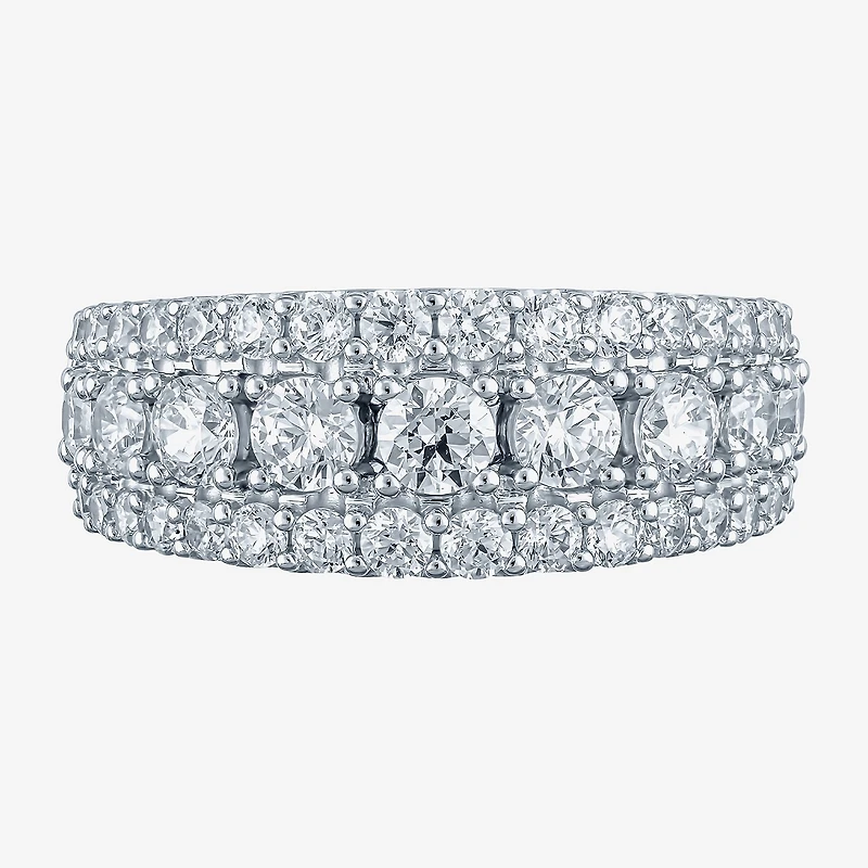 (H-I / I1) Womens 2 CT. T.W. Lab Grown White Diamond 10K Gold Anniversary Band
