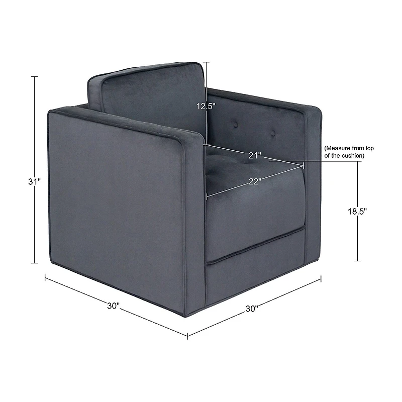 Martha Stewart Madrid Tufted Swivel Upholstered Armchair