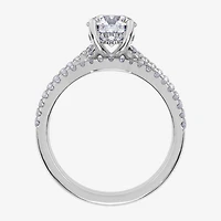 (H-I / Si2-I1) Womens 1 1/2 CT. T.W. Lab Grown White Diamond 10K Gold Round Side Stone Bridal Set