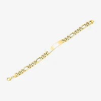 Made in Italy Mens 10K Gold 9 Inch Hollow Figaro Id Bracelet