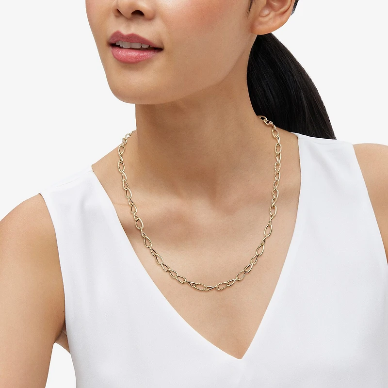 Mia Oro Womens 14K Gold 20 Inch Cable Chain Necklace