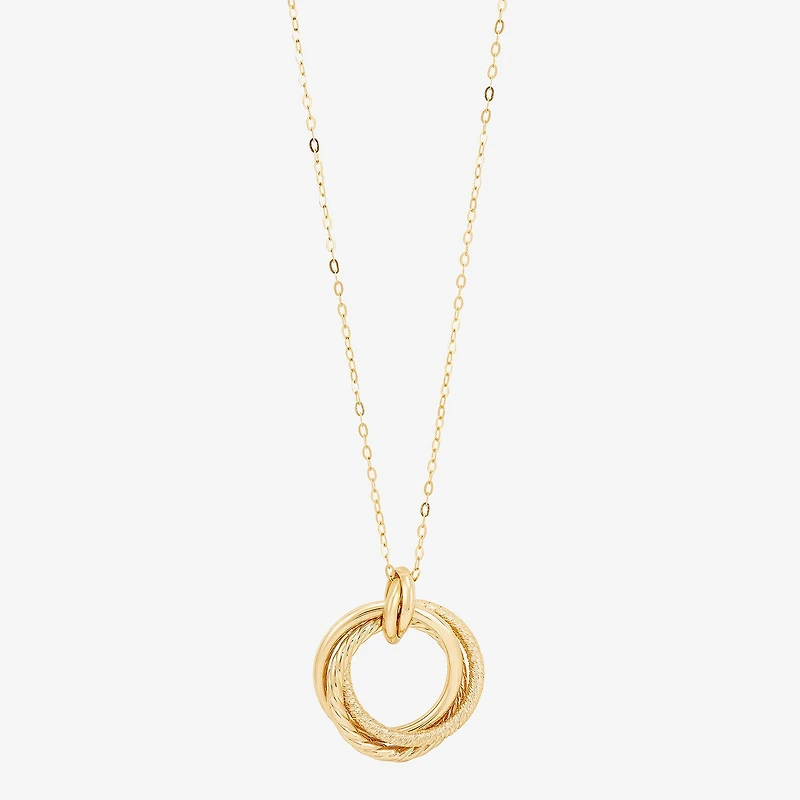 Mia Oro Womens 14K Gold Circle Knot 18 Inch Pendant Necklace