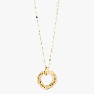 Mia Oro Womens 14K Gold Circle Knot 18 Inch Pendant Necklace