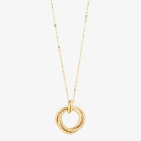 Mia Oro Womens 14K Gold Circle Knot 18 Inch Pendant Necklace
