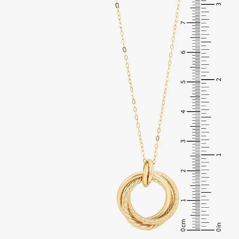 Mia Oro Womens 14K Gold Circle Knot 18 Inch Pendant Necklace