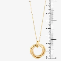 Mia Oro Womens 14K Gold Circle Knot 18 Inch Pendant Necklace