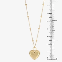 Mia Oro Womens 14K Gold Heart 18 Inch Pendant Necklace