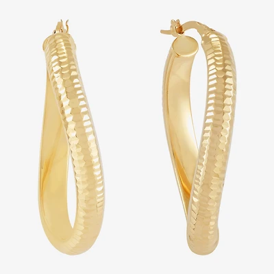 Mia Oro Womens 14K Gold 28mm Round Hoop Earrings