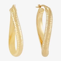 Mia Oro Womens 14K Gold 28mm Round Hoop Earrings