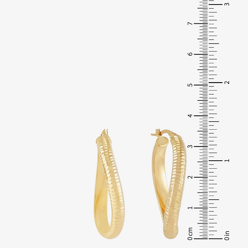Mia Oro Womens 14K Gold 28mm Round Hoop Earrings