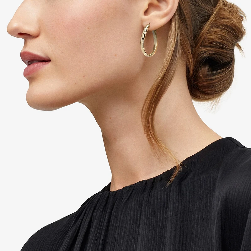 Mia Oro Womens 14K Gold 28mm Round Hoop Earrings