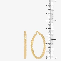 Mia Oro Womens 14K Gold 33mm Round Hoop Earrings