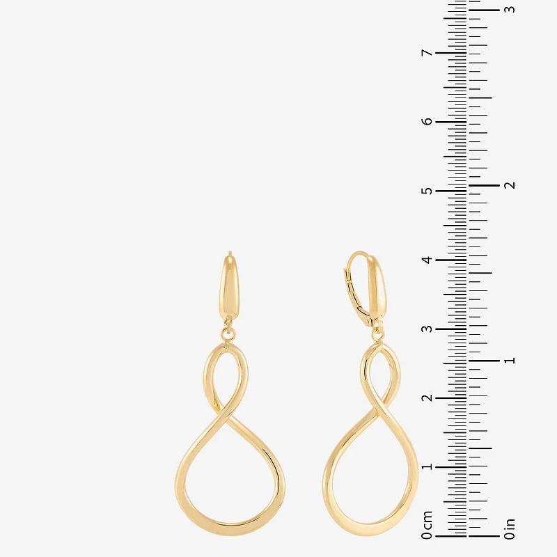 Mia Oro Womens 14K Gold Round Drop Earrings