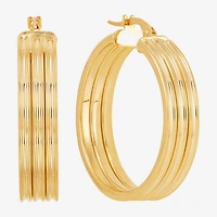 Made in Italy Womens 14K Gold 31mm Round Hoop Earrings