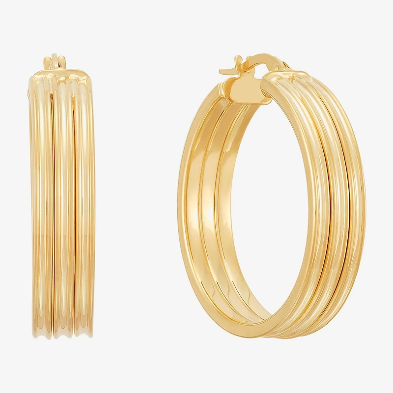 Made in Italy Womens 14K Gold 31mm Round Hoop Earrings