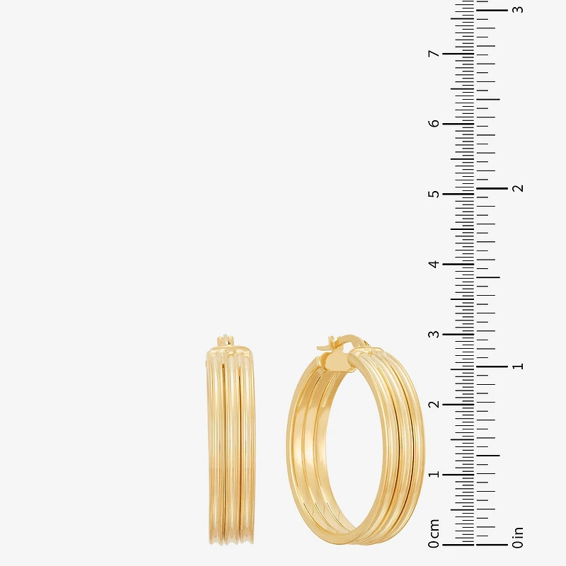 Made in Italy Womens 14K Gold 31mm Round Hoop Earrings