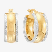 Made in Italy Womens 14K Gold 18.3mm Round Hoop Earrings