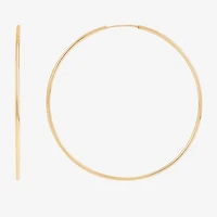 Womens 14K Gold 30mm Circle Round Hoop Earrings