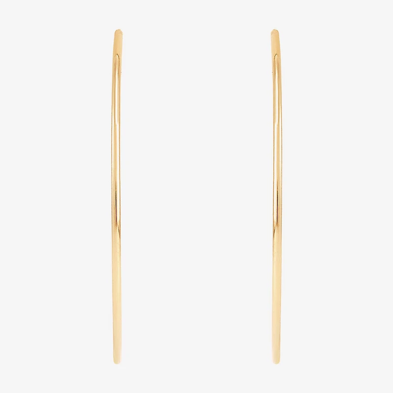 Womens 14K Gold 30mm Circle Round Hoop Earrings
