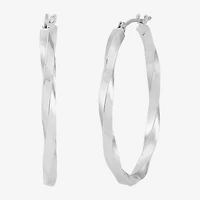 Womens 14K Gold 30mm Round Hoop Earrings