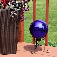 Net Health Shops Blue Mirrored Gazing Globe - 10 Inch 2-pc. Glass Yard Art