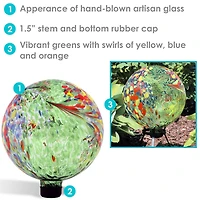 Net Health Shops Green Glass Gazing Globe - 10 Inch 2-pc. Yard Art