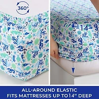 Beatrice Home Fashions Coastal Print Sheet Set