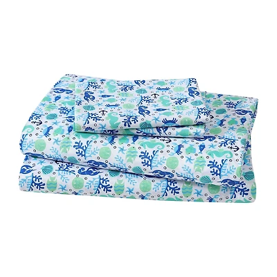 Beatrice Home Fashions Coastal Print Sheet Set