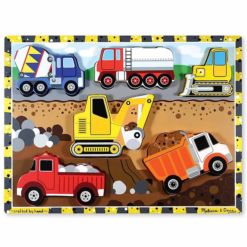 Melissa & Doug Construction Chunky Puzzle 7-pc. Non-Toxic Board Game